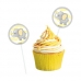 Toppers para Doces e Salgados Elefantinho Amarelo (pacote com 8 unidades)