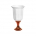 Vaso Linha Diamante Branco 850ml Base Cromada Rose Gold
