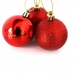 Bola de Natal Mista Vermelha 15un 3cm