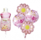 Kit Buque Balão Baby Girl Mamadeira