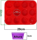 Forma Assadeira de Silicone Cupcake 12 Espaços