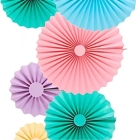 Kit Leque de Papel Decorativo Candy Color 6un