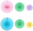 Kit Leque de Papel Decorativo Candy Color 6un